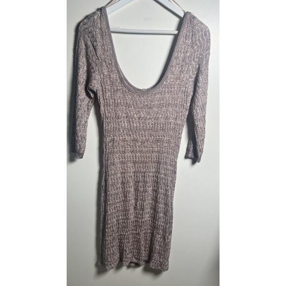 Free People Sunrise Knit Sweater Stretchy Bodycon Scoop Neck Dress Size Large - Picture 5 of 11
